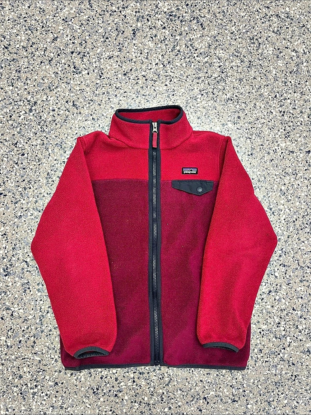 Patagonia Color Block Fleece Jacket Pink & Purple Large